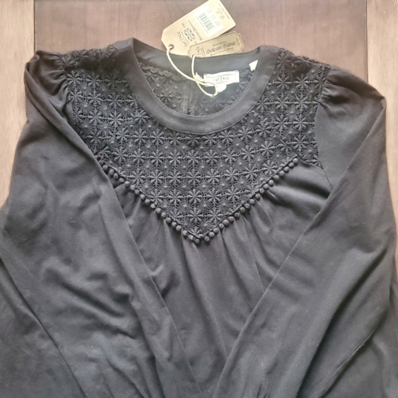 Fat Face Tops - NWT Fat Face Black Peasant Blouse L